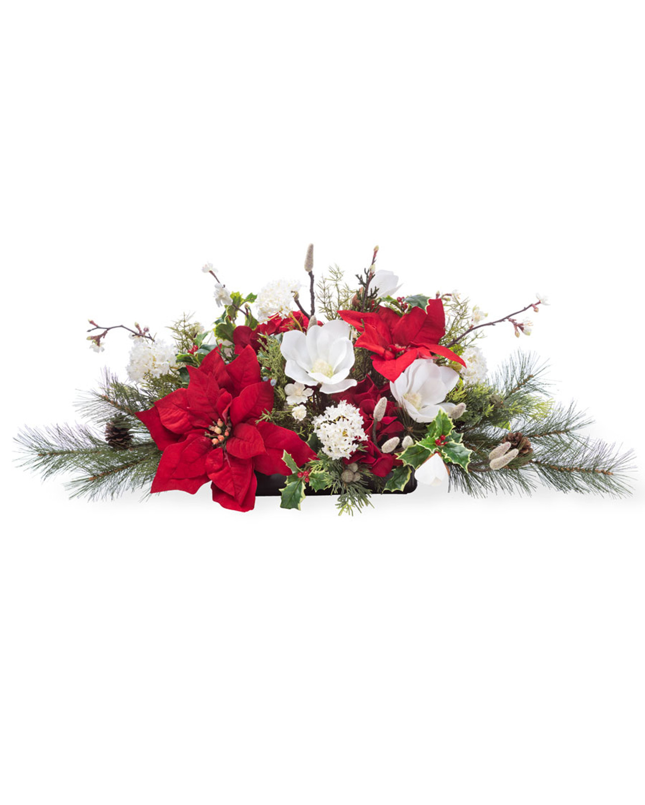 Holiday Tradition Silk Christmas Centerpiece - Petals.com