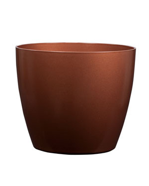Fiberglass Uptown Decorative Container 8"W x 8"H Burnt Copper