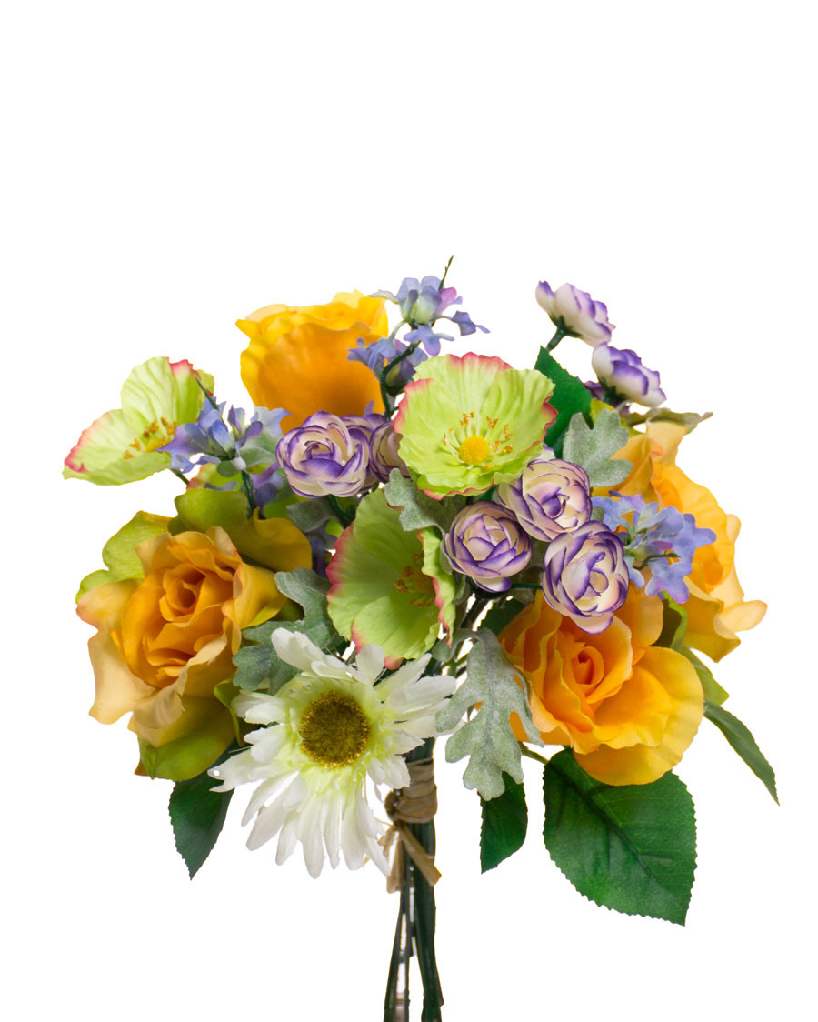 Rose & Gerbera Daisy Faux Flower Bouquet