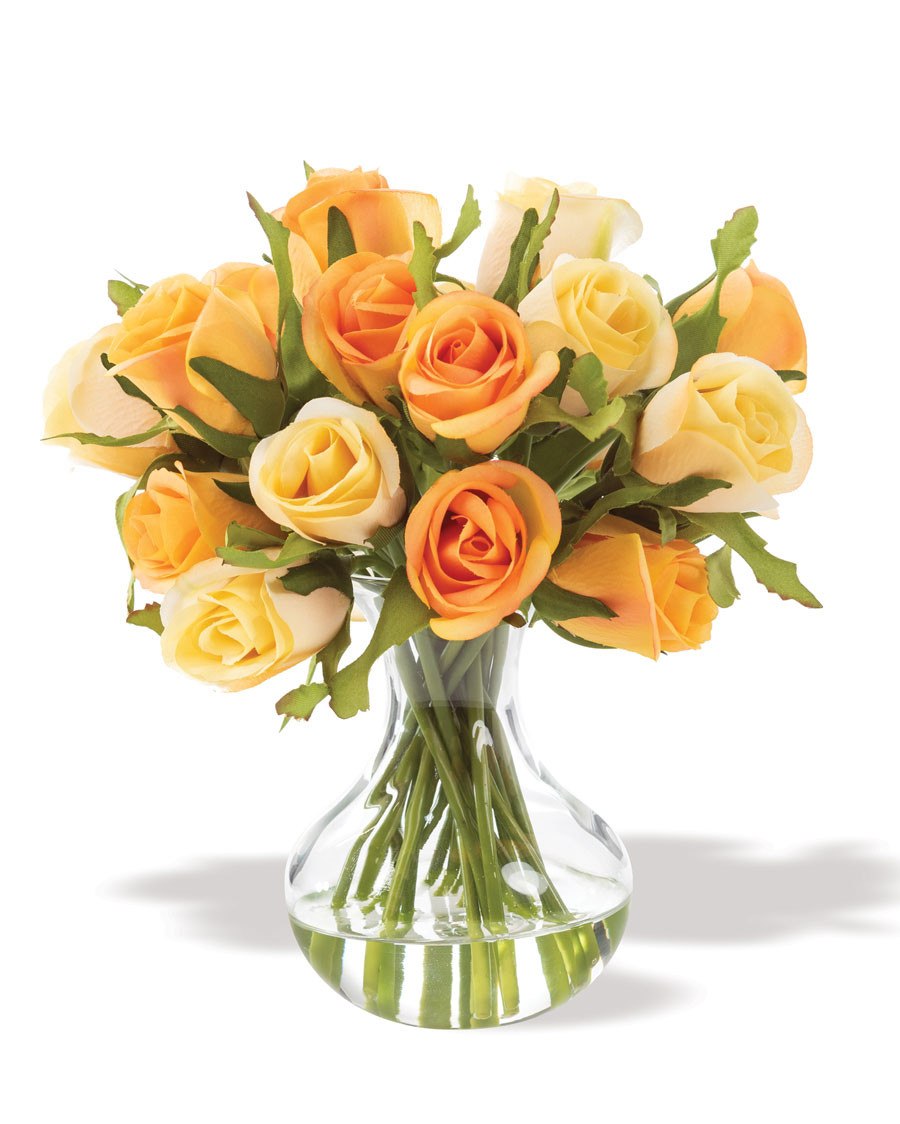 Sweetheart Rose Silk Flower Arrangement