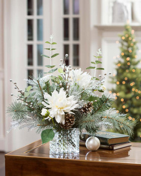 Frozen Holiday Silk Flower Centerpiece