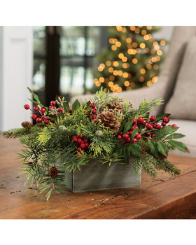 JR Pine & Berry Artificial Holiday Centerpiece