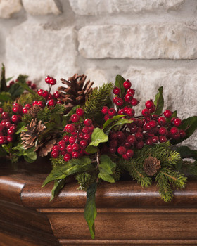 Faux Pine & Berry Swag For Christmas Decorating