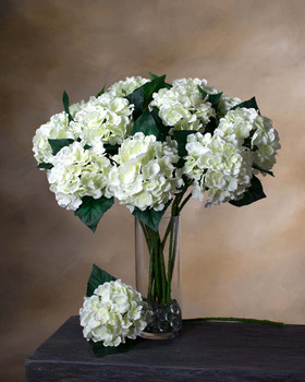 Bridal White Silk Hydrangea Flower Stem