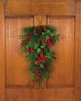 Pine, Berry & Cedar Artificial Holiday Teardrop