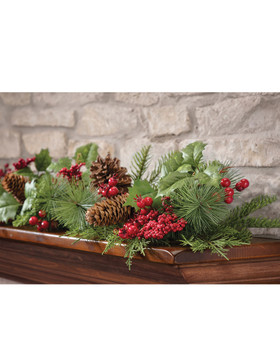 Pine, Berry & Cedar Artificial Holiday Garland