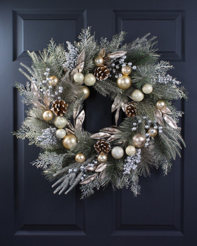 Champagne Elegance 24" Artificial Holiday Wreath