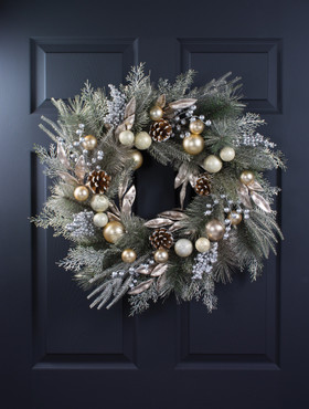 Champagne Elegance 30" Artificial Holiday Wreath