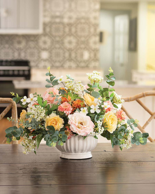 Citrus Sorbet Faux Flower Centerpiece