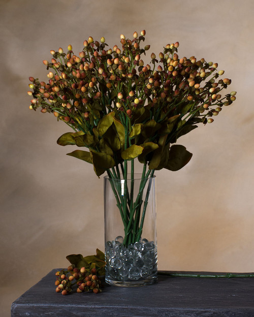 Faux Hypericum Bud Flower Stem Spray