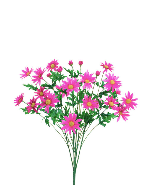 23" Silk Daisy Bush in Magenta.