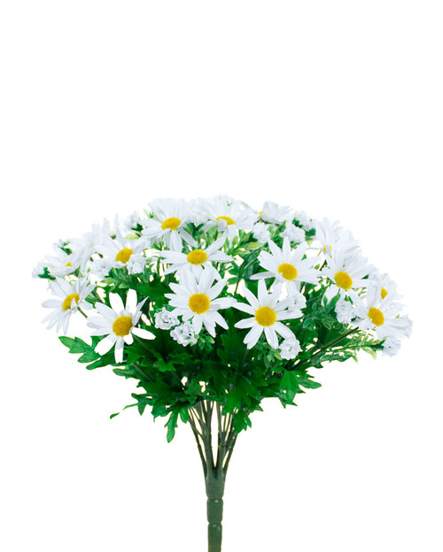 15" Greenhouse Daisy Faux Flower Bush