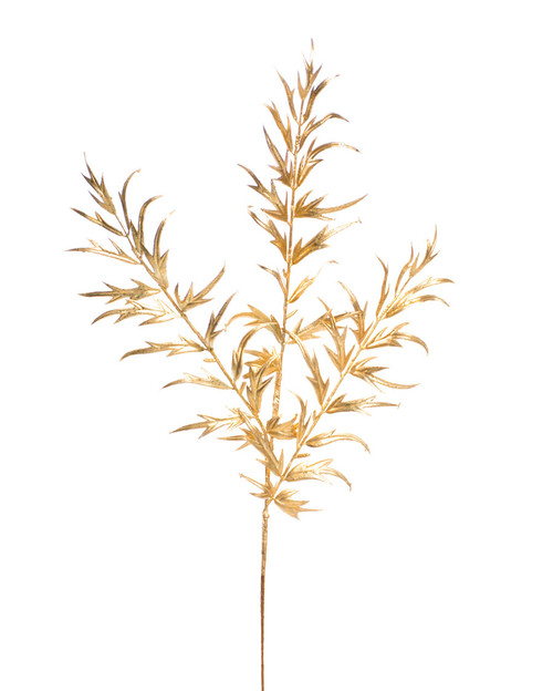 21" Artificial Podocarpus Leaves Foliage Stem Spray