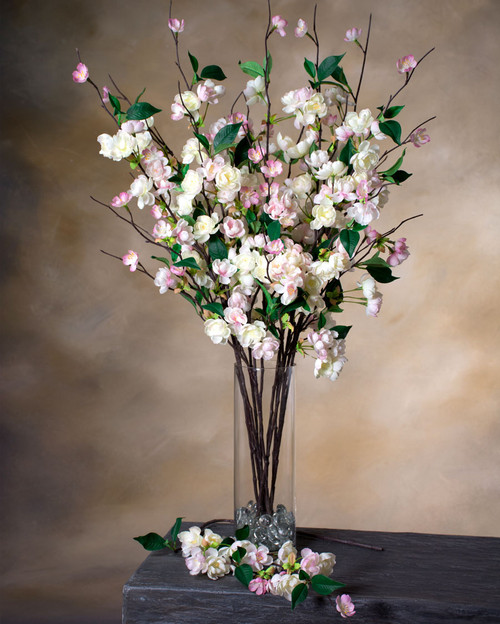 33" Apple Blossom Silk Flower Stem Spray