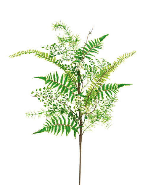 28" Plastic Fern & Berries Faux Foliage Spray