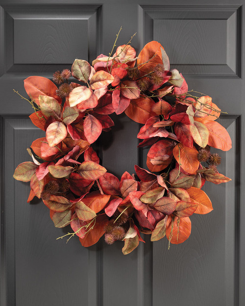 Fall Chestnut Silk Wreath, available at Petals.