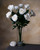 White Open Rose Silk Flower Stem