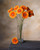 25" Silk Gerbera Daisy Faux Flower Stem  in Orange.