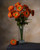 Orange Zinnia Silk Flower Stem