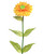 Yellow Zinnia Silk Flower Stem