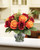 Rose Bouquet Silk Flower Accent in Red Orange.