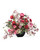 Cabbage rose, zinnia, and orchid silk flower centerpiece with alstroemeria in a black square resin planter, featuring vibrant lifelike blooms, 18 inches high by 26 inches wide