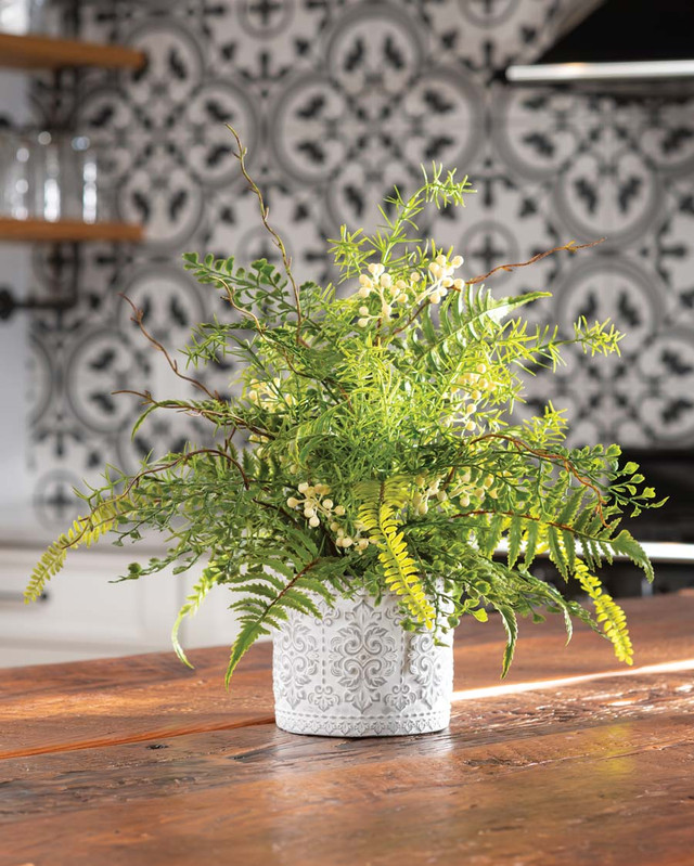 Fern & Berry Fusion Faux Foliage Arrangement