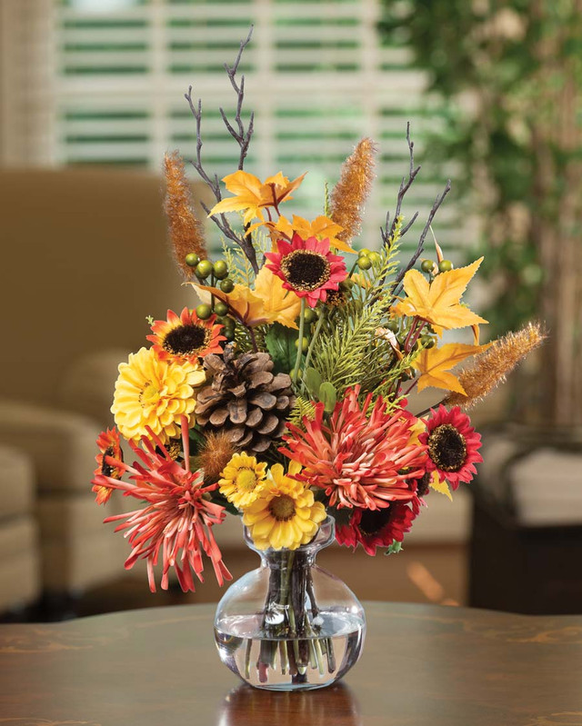 Harvest Moon Silk Flower Autumn Accent