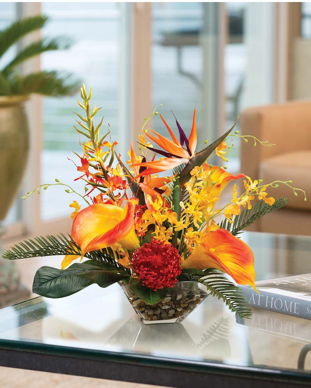 Maui Sunrise Faux Flower Centerpiece