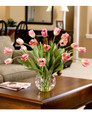Pink Silk Tulips Arrangement