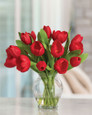 Red Garden Tulip Faux Flower Bouquet