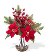 Poinsettia, Pine & Berry<br>Silk Christmas Accent