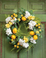 Lemon & Hydrangea Faux Flower Door Wreath