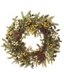 Hemlock, Mistletoe & Berries 30" Artificial Holiday Wreath