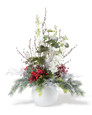 Delphinium Berries & Iced Pine Silk Holiday Arrangement