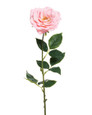 Pink Blown Open Rose Silk Flower Stem