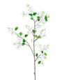 White Faux Dogwood Foliage Branch