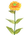 Yellow Zinnia Silk Flower Stem