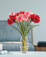 Mixed Amaryllis Vase Faux Flower Arrangement