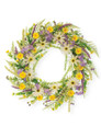 Daisy, Hydrangea & Lavender Silk Flower Wreath, available at Petals.