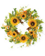 Sunflower Daydream Silk Flower Wreath, available at Petals.