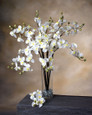 33" Artificial Vanda Orchid Stem in White.