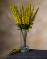24.5" Faux Flower Heather Stem - Yellow