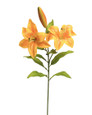 25" Tiger Lily Silk Flower Stem Spray in Harvest Gold.