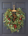 Spruce, Berries & Cones Artificial Holiday Wreath, By Petals.