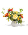 Mixed Ranunculus & Berries Faux Flower Arrangement  in Yellow and Orange