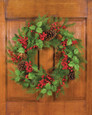 Pine, Berry & Cedar 24" Artificial Holiday Wreath