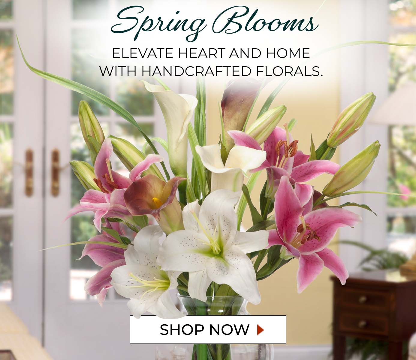 Spring Collection: Elevate heart and home with handcrafted Spring Florals, Plants, and trees, and shop our newest designs of the season. 