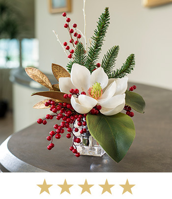 Magnolia & Berry Artificial Holiday Floral, available at Petals.