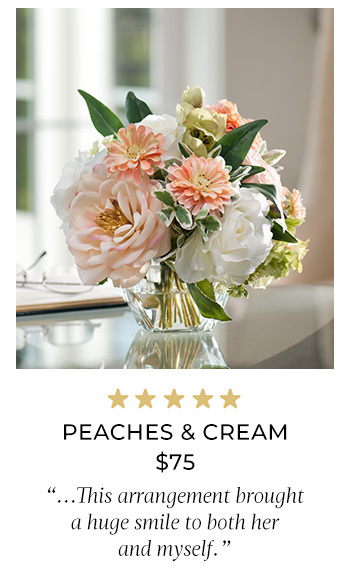 Peaches & Cream Silk Flower Arrangement